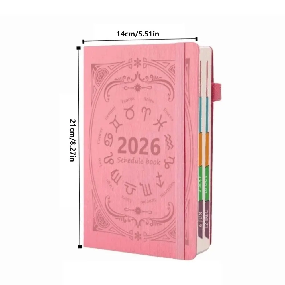 Portátil a5 2026 agenda livro para fazer lista planejador lembrete agenda livro texturizado plutônio calendário livro material de escritório