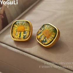 Trendy Jewelry Vintage Temperament Flower Earrings For Women Fashion Accessories