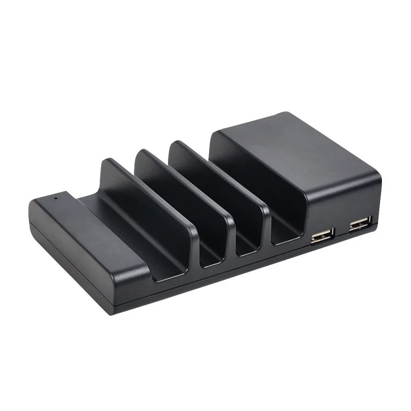 Multi Port USB Phone Charger Holder, 4 Portas Station Dock, Stand Hub, Base para Telefone, Tabelas, Relógio, Power Bank Charger, Carregamento Rápido