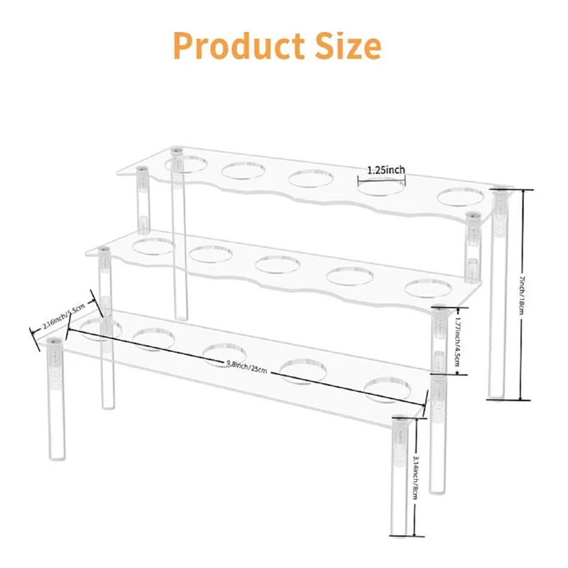 AA81-2X 15 ثقوب الآيس كريم مخروط حامل الاكريليك 3 طبقات حامل الوجبات الخفيفة عرض وجبة خفيفة الفشار ورقة المخاريط الوقوف للديكور المنزل