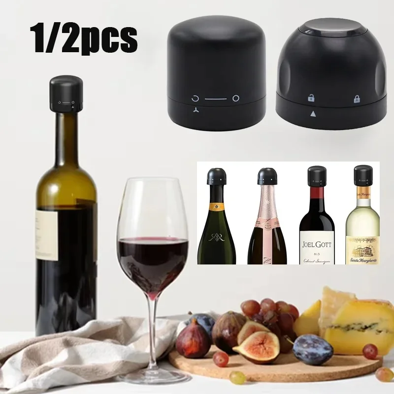 1-4pcs Sealing Red Wine Champagne Stoppers Rotating Leak Proof Reusable Leakproof Stoppers Domestic Kitchen Keep Fresh Tools