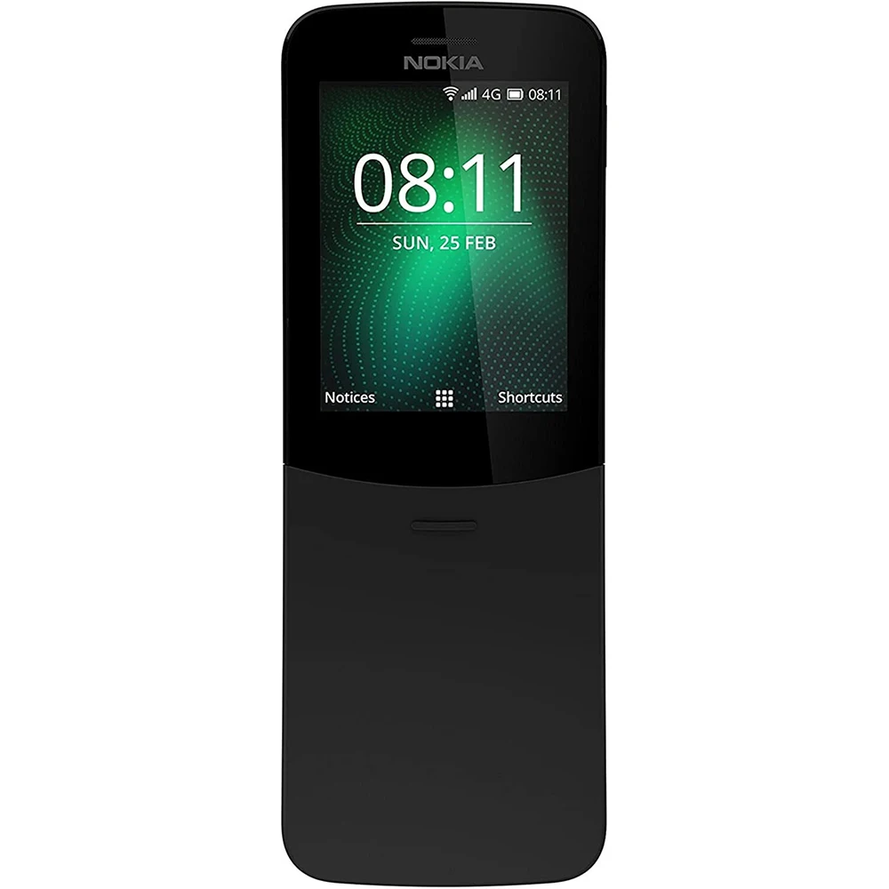 Nokia 8110 4G Banana Phone 2SIM WIFI 2MP KaiOS 1500mAh GPS 4GB+512MB 2018 Edition Nokia Slide Design Phone Unlock Used