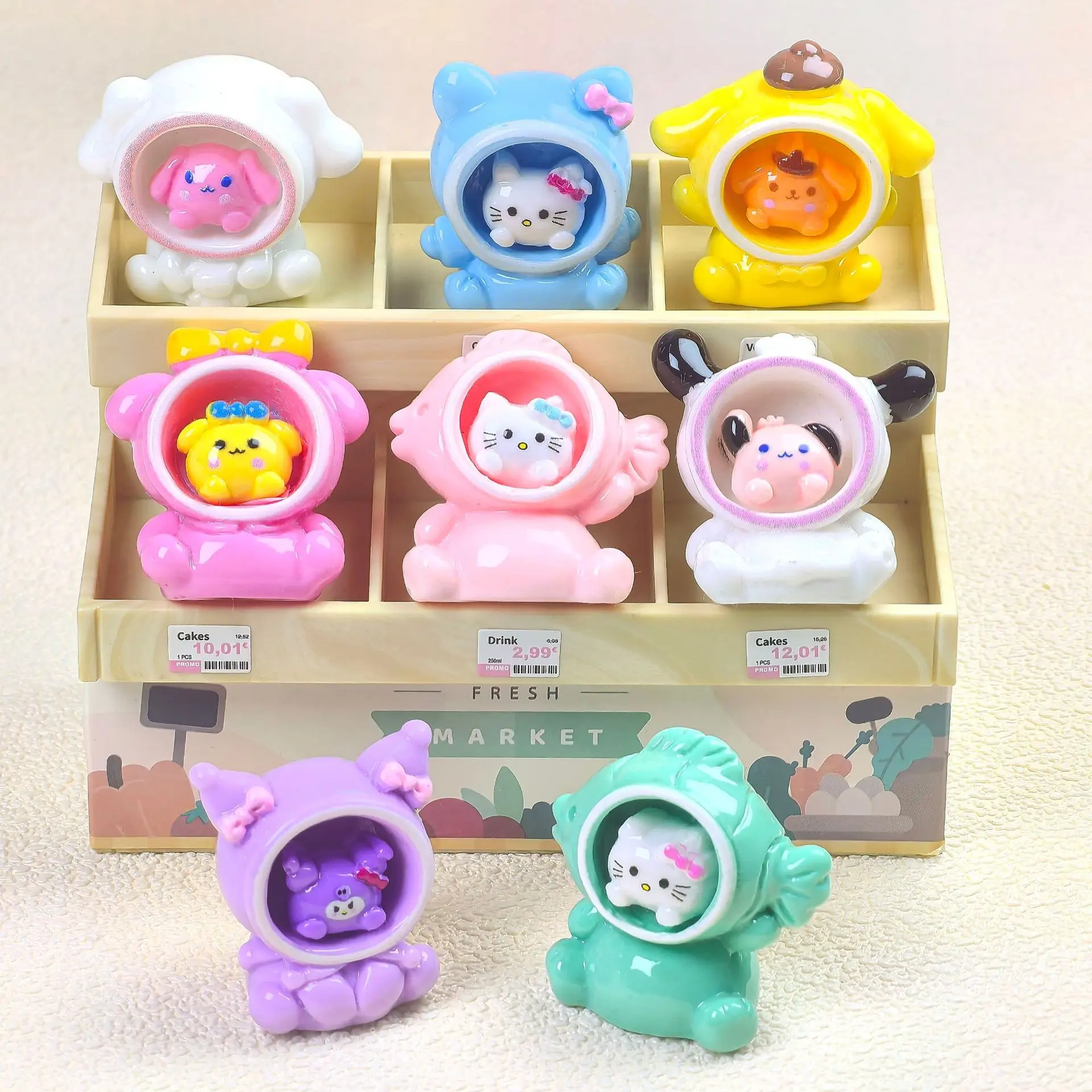 Miniso Sanrio رائد الفضاء لتقوم بها بنفسك مجوهرات الراتنج اكسسوارات السيارات الحلي لعب الجدول مفتاح مشبك الإبداعية لطيف الحبوب الكرتون