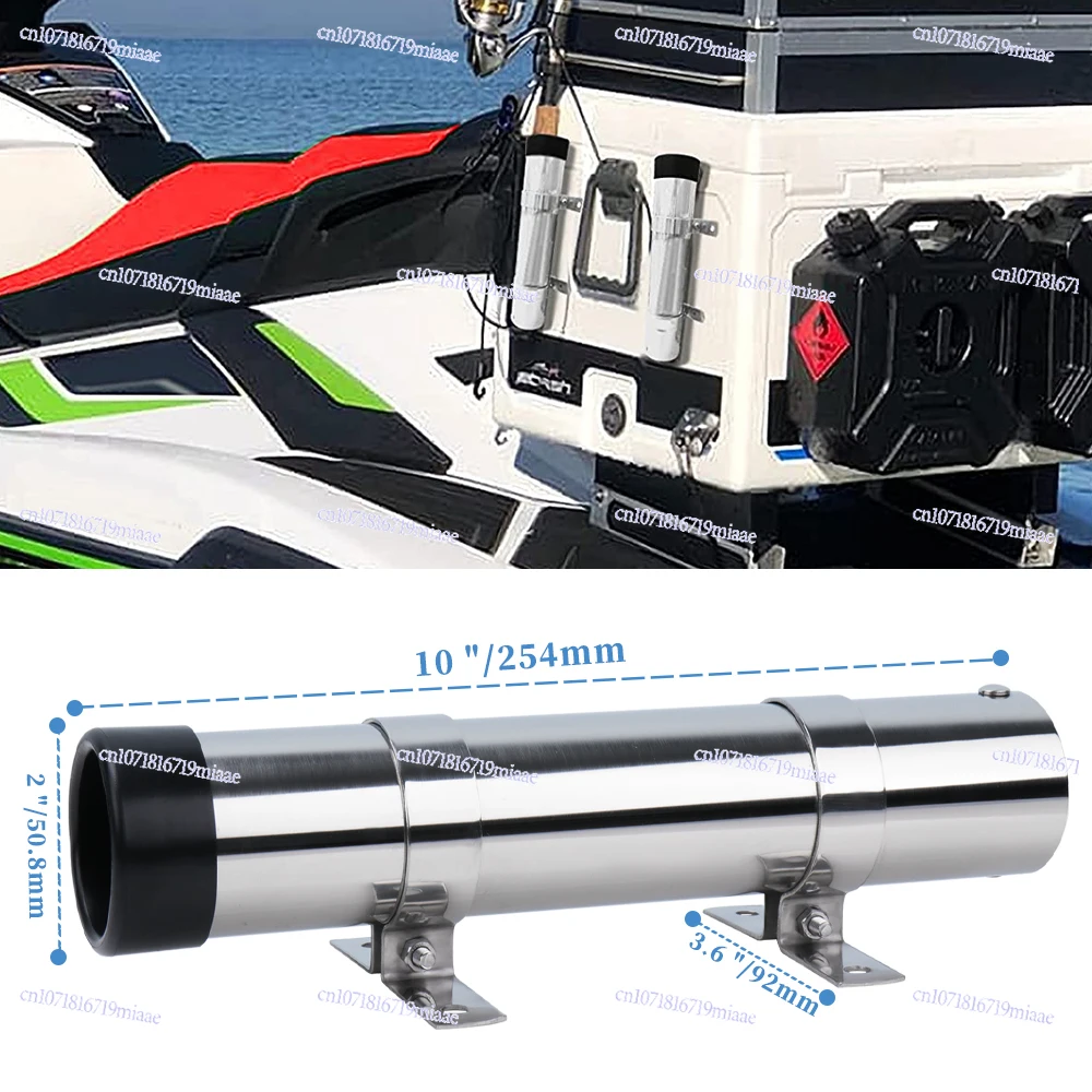 Stainless Steel Fishing Rod Insert Barrel, Pipe Clip Type Speedboat Yacht Fishing Rod Base