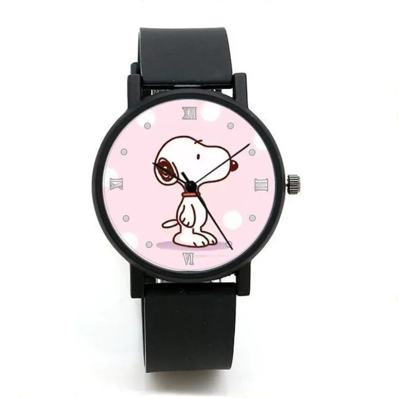 New Snoopy Cartoon Kawaii Watch Men and Women Students Fashion Cartoon Cute Trendy Fun Pointer Quartz Watch Gift