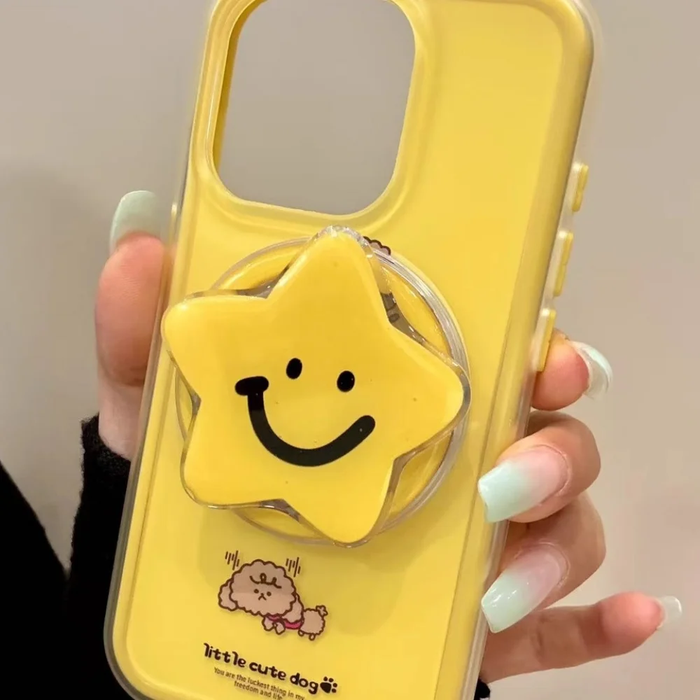 وجه مبتسم على شكل نجمة لهاتف Magsafe مقبض هاتف مغناطيسي Tok Griptok حامل شحن لاسلكي مضحك قابل للطي لهاتف iPhone