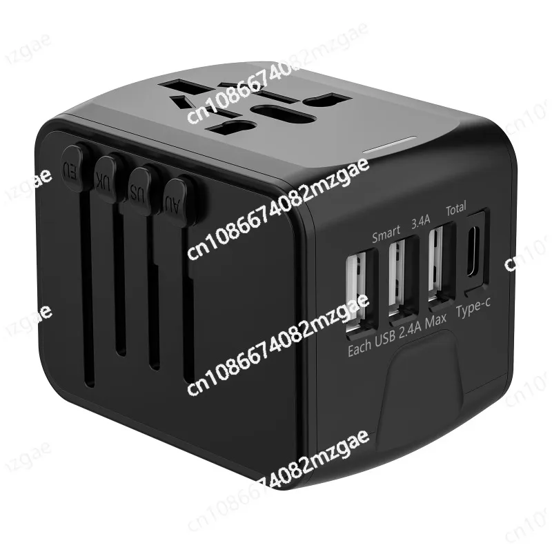 

Дорожный адаптер с портом USB типа C — универсальная розетка для многофункционального зарядного устройства стандарта США, ЕС, Великобритании и Австралии