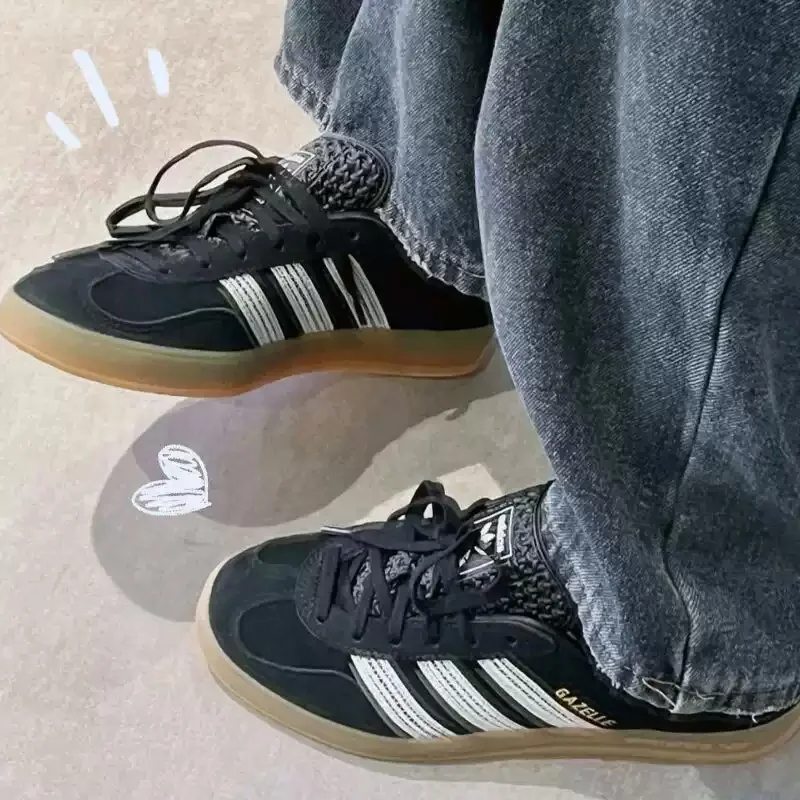 Adidas Tricolor T-Head Women's Shoes - GAZELLE - Vintage American Classic Moral Training Shoe - JI2755