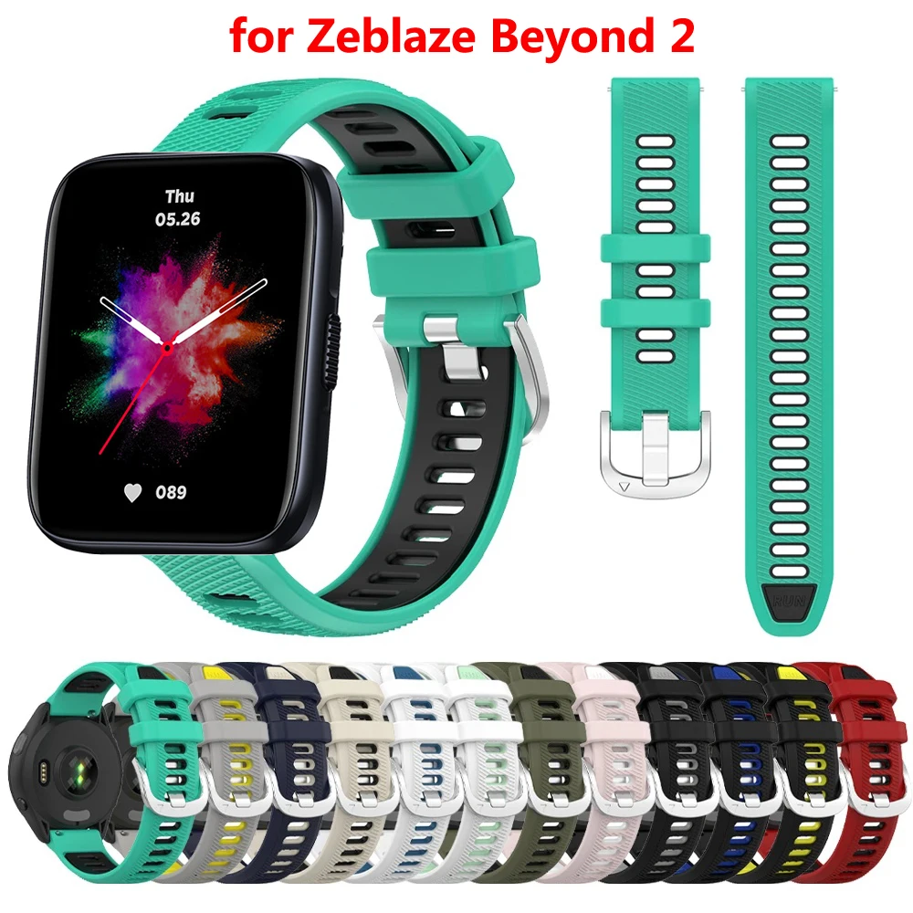 

Sports Silicone Strap for Zeblaze Beyond 2 Quick 20 22mm Breathable Wrist Wristband Accessorie