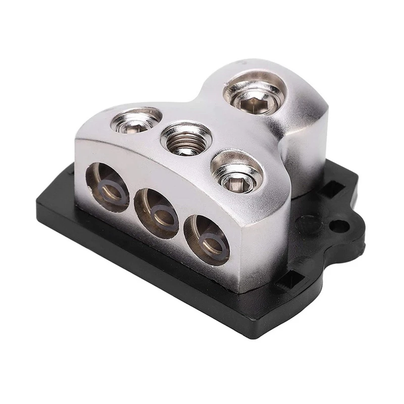 3-Way Power Distribution Block 1X0 Gauge In 3X4 Gauge Out Power Distribution Block For Car Audio Splitter Easy To Use