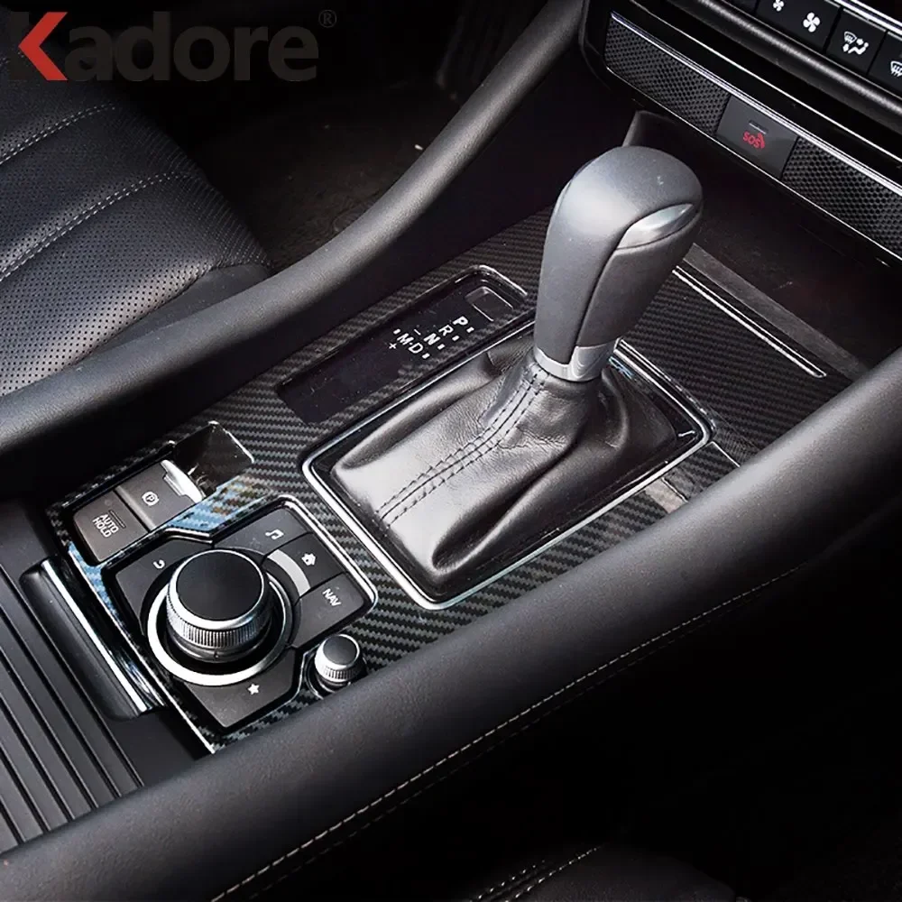 For Mazda 6 Atenza 2019-2022 2023 2024 Interior Accessories Carbon Fiber Gear Shift Panel Cover Car Decoration Trim Car Styling