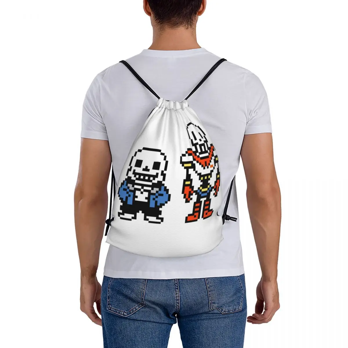 

Undertale Sans And Papyrus Backpacks Fashion Drawstring Bags Sports Bag Book Bags for Travel School