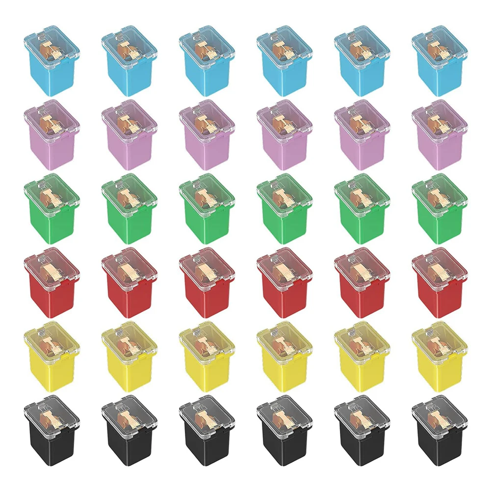 36 PCS Car Fuse Set Low Profile Standard Box Shaped Cartridge Fuses 20A 30A 40A 50A 60A 80A for RVs Trailers and Vehicles