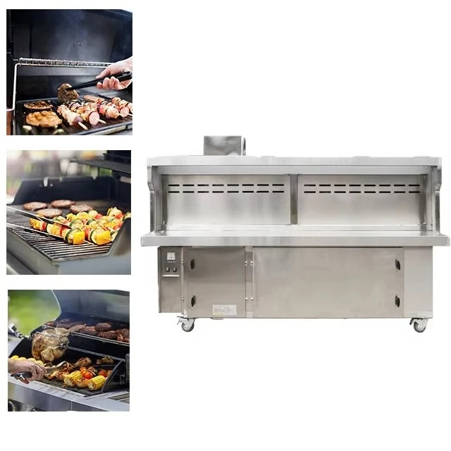 1.5M Barbecue Grill Car With Electrostatic Air Filter High Removal Efficiency 95% Oil Mist Purifier Kitchen Ecology Unit