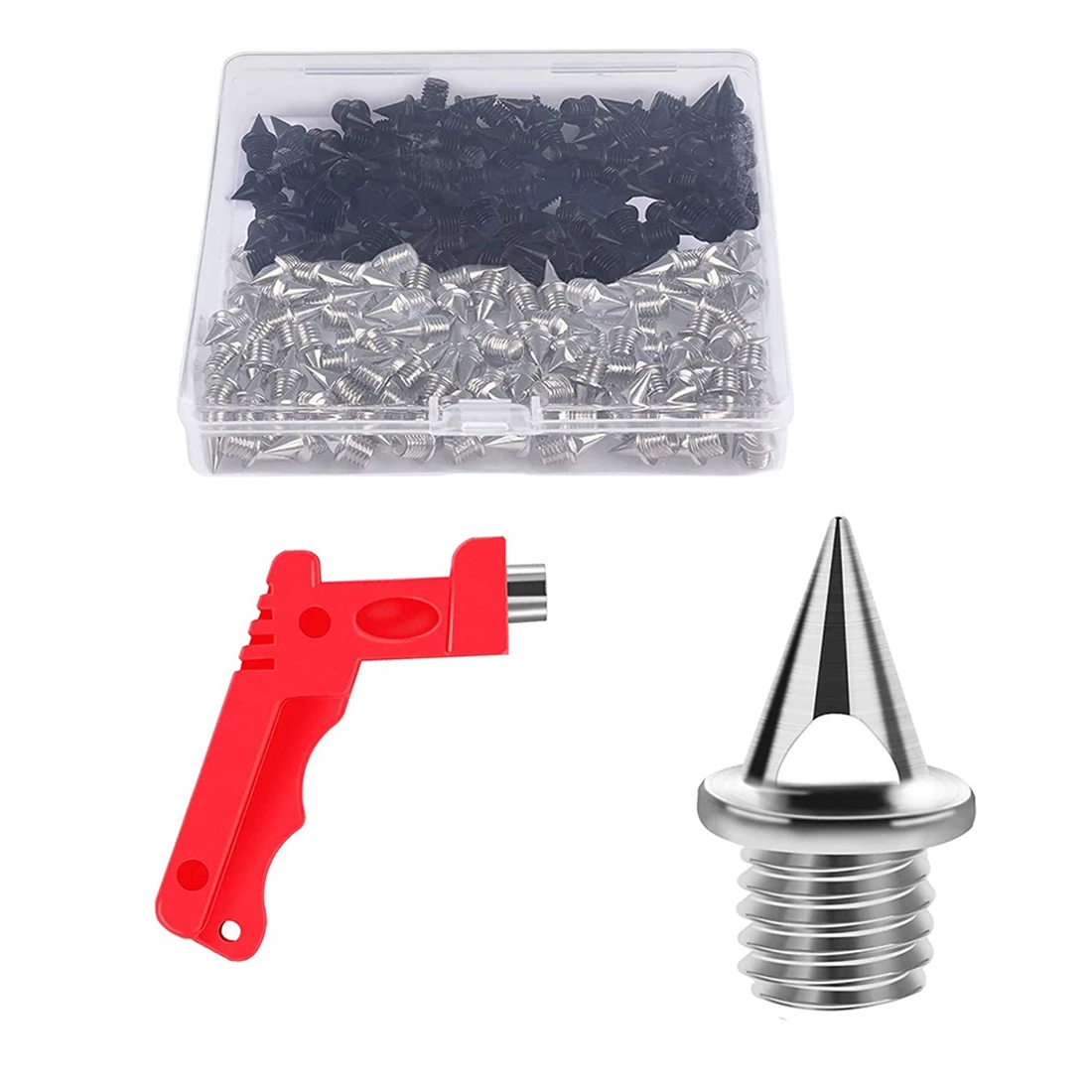 

120 PCS 1/4 Inch Stainless Steel Track and Country Spikes Golf Shoe Spikes with Spike Wrench, Replacement Spike