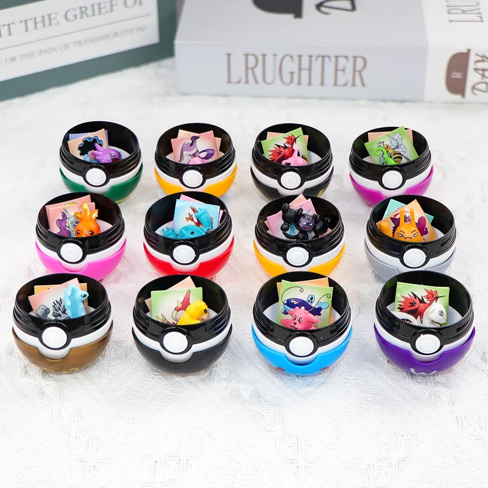 12 قطعة كرة البوكيمون Pokeball بيكاتشو Pokeball عمل الشكل الكرتون أنيمي Kawaii دمية كزة الكرة جمع هدايا عيد ميلاد الاطفال