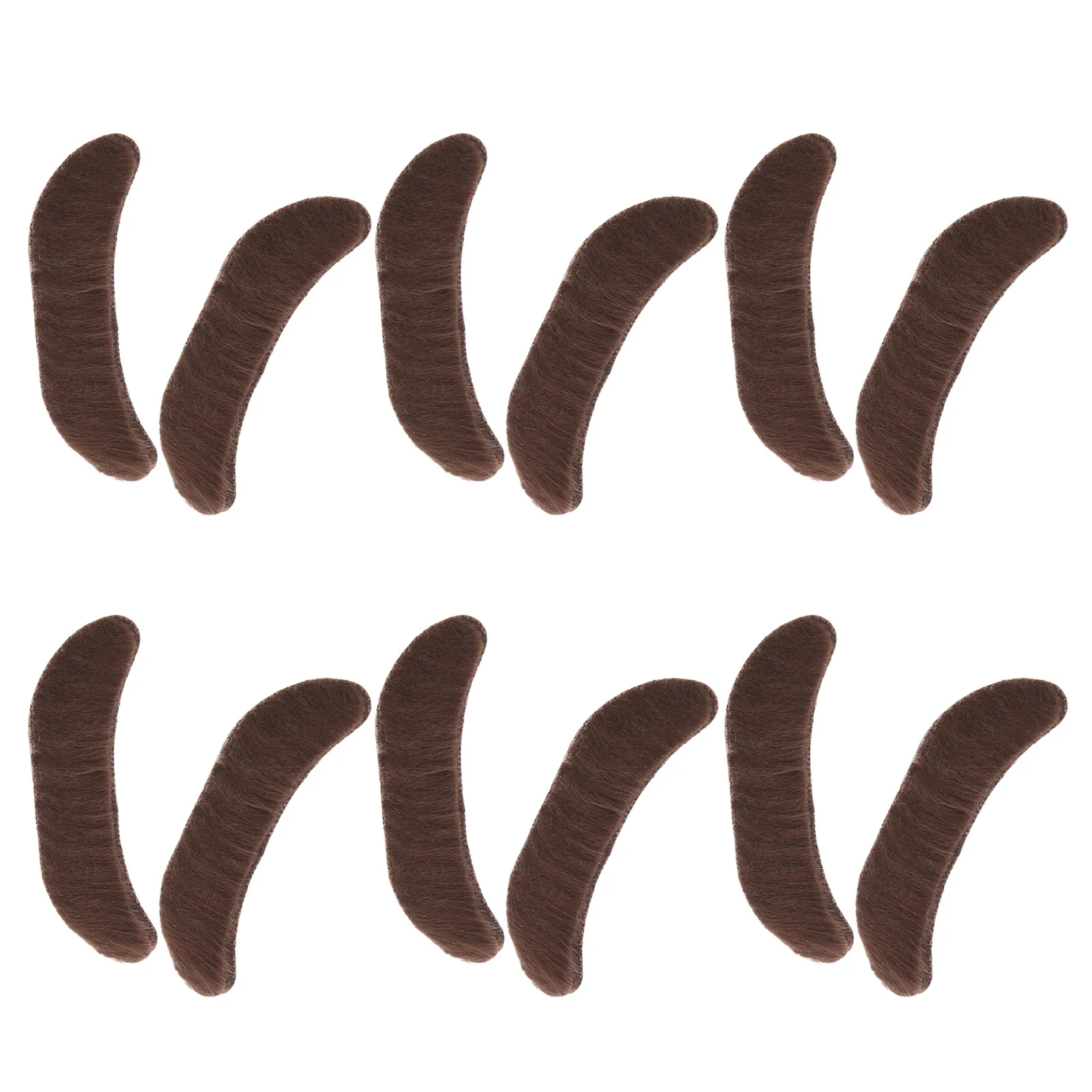 

20pcs Fake Mustache Prop Brown Faux Realistic Stick On Beard Costume Facial Hair For Men Festival Dress Up Party Performance