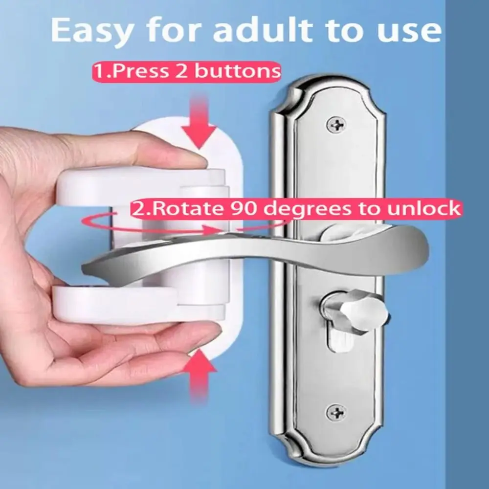 

Childproof Anti-theft Door Stopper for Girls Easy-Install White Door Lever Lock Universal Child Protection Locks Household
