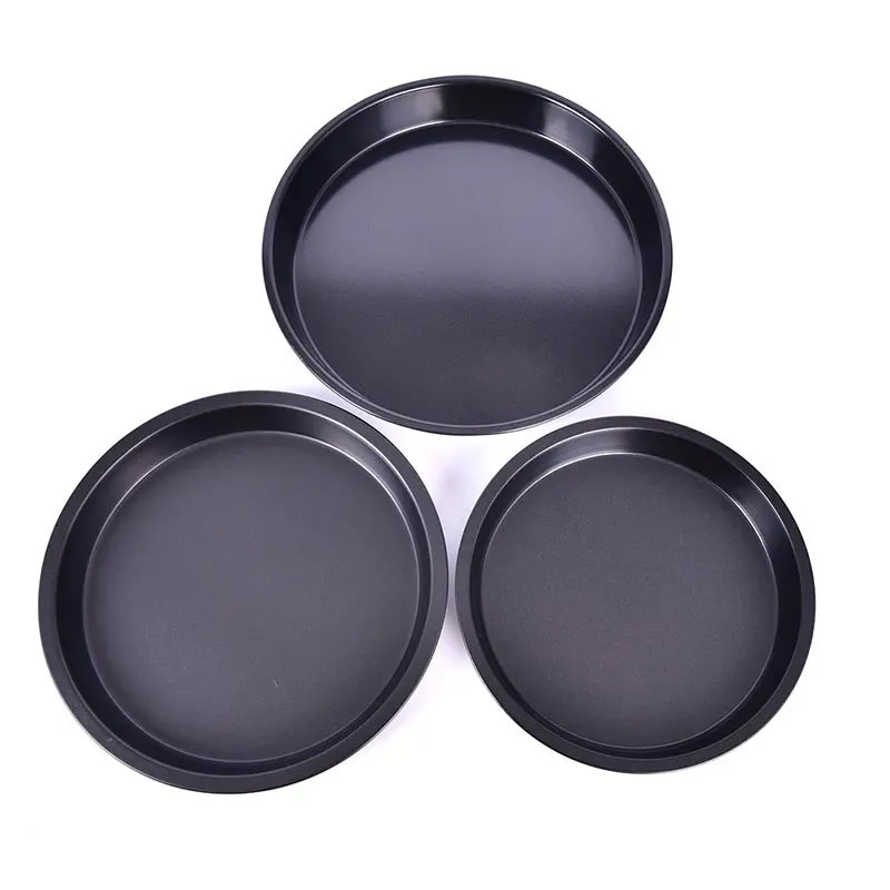 Round Pizza Plate Pan 6 7 8 9 Inch Deep Dish Tray Carbon Steel Non-stick Mold Baking Mold Baking Tool Mould Pan