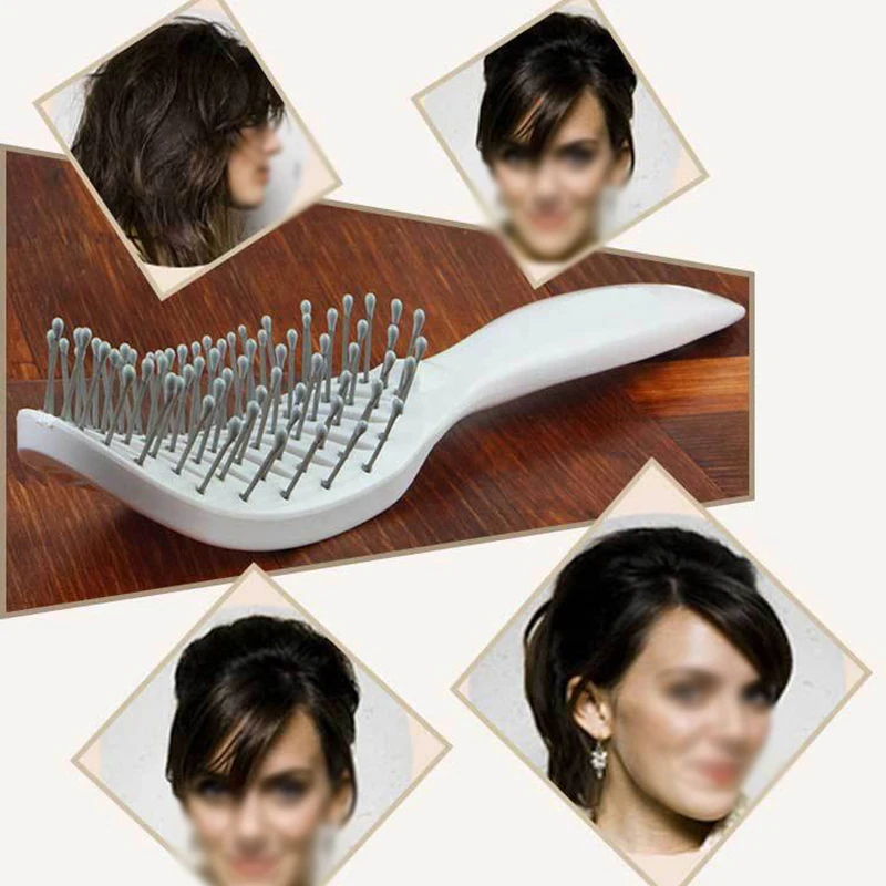 Heat-Resistant Small Curved Comb Anti-Static Plastic Lacquered Hair Straightening Styling Comb for Grooming