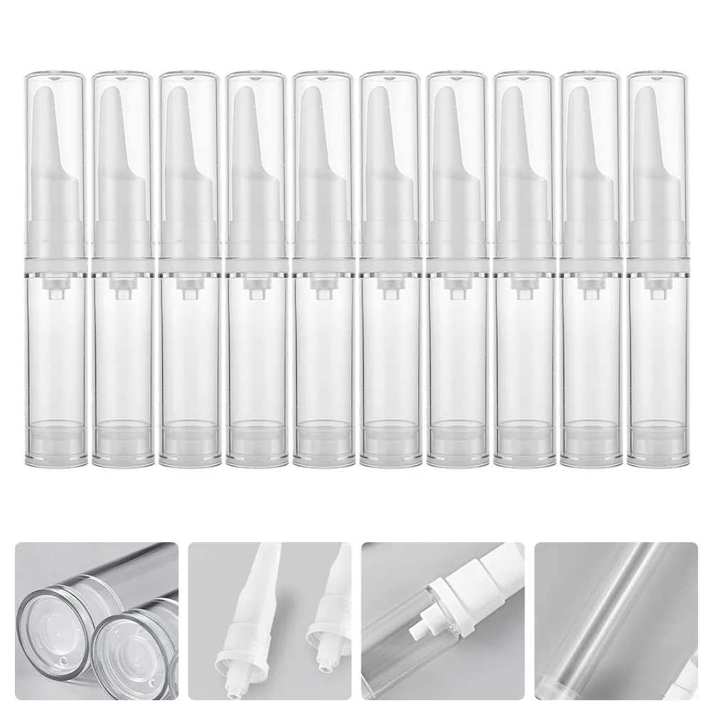 10 قطعة زجاجات كريم العين موزعات مضخة بلاستيكية بدون هواء شفافة 5 مللي حاويات تخزين مقاومة للتسرب للسفر