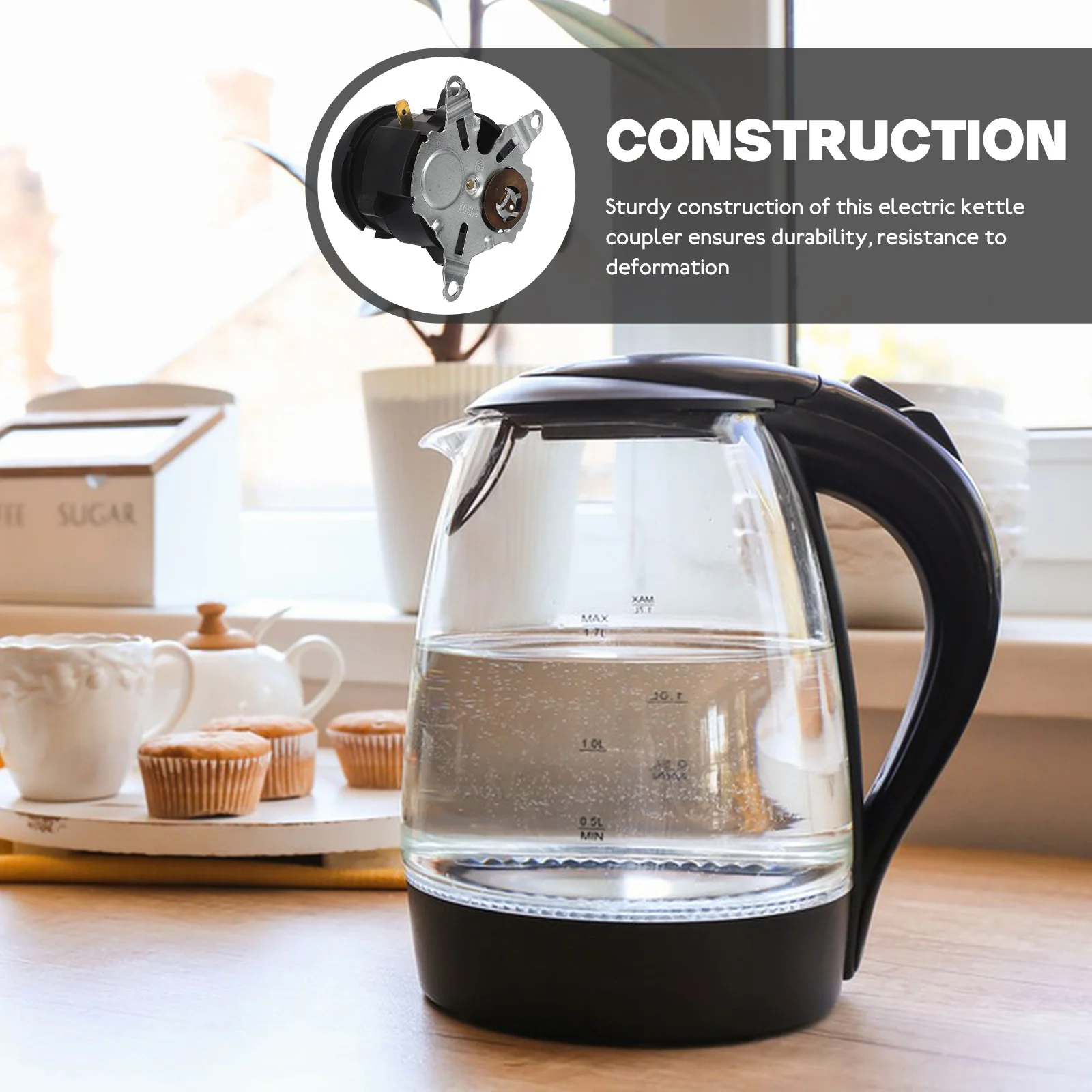 

4Sets Electric Kettle Thermostat Temperature Control Base Thermal Coupler Durable Replacement for Kettle Heating Safety