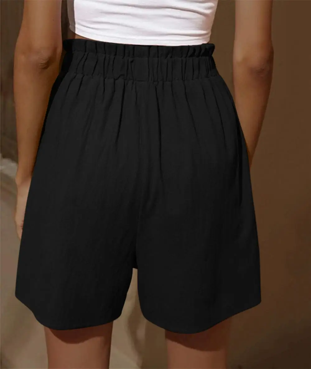 Women Summer Shorts Casual Sports Female Cotton and Linen Loose with Pockets