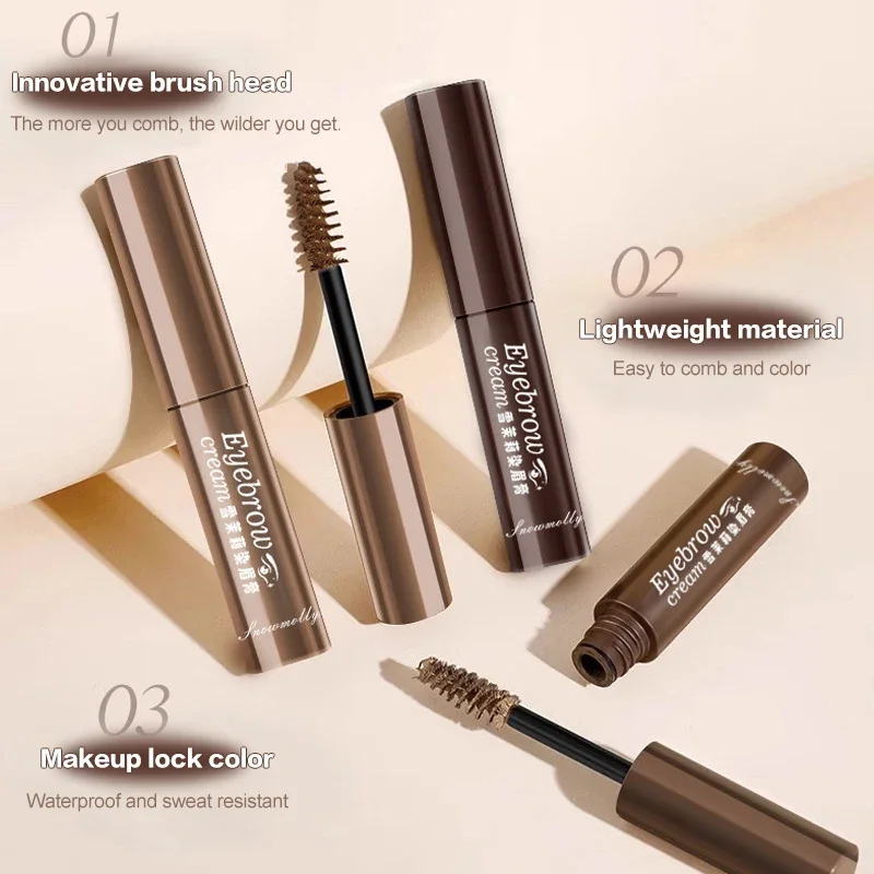 3 colori Tinta per sopracciglia Impermeabile a lunga durata Liquido Enhancer Tintura Gel per sopracciglia Crema Marrone Mascara naturale Tinta Trucco Cosmetici