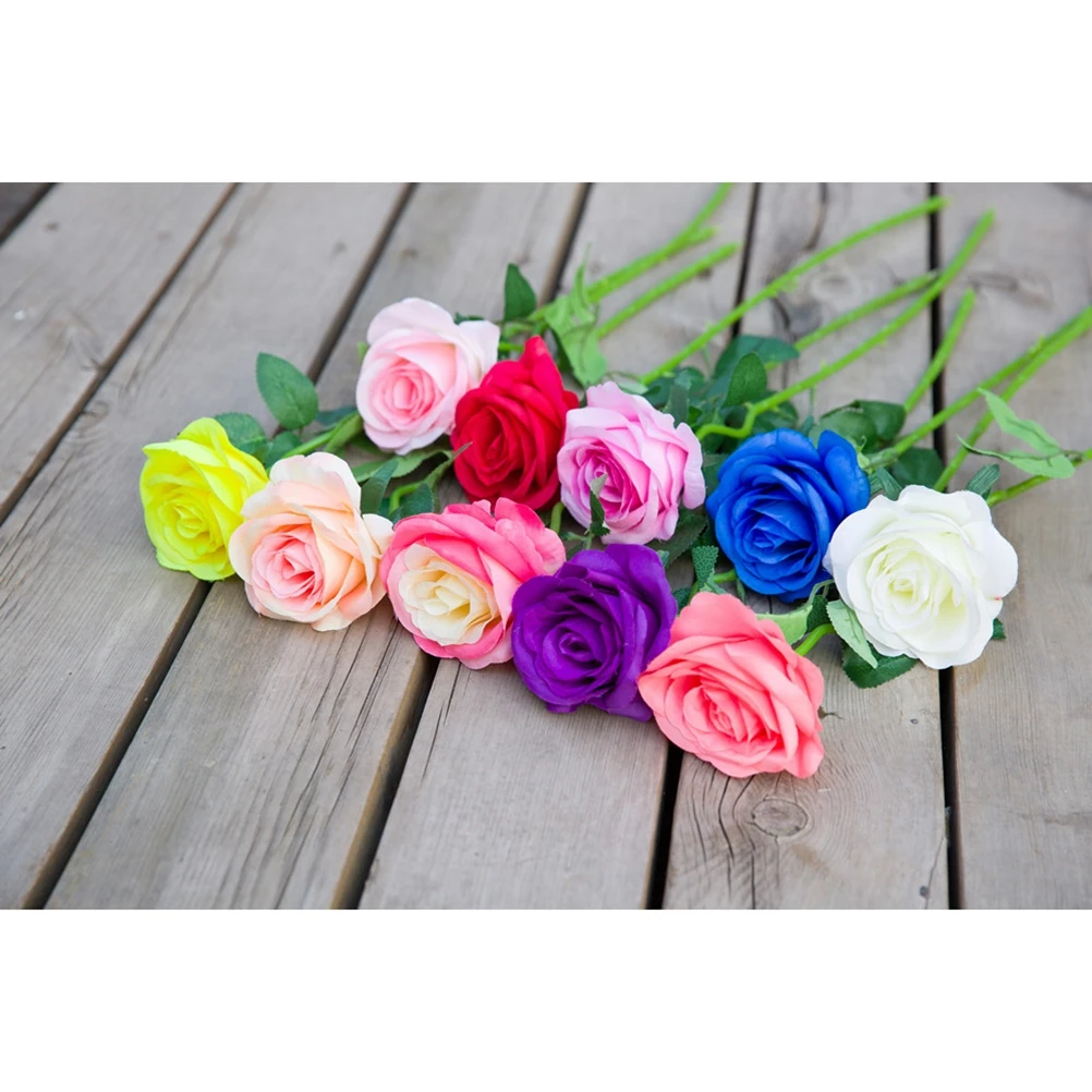 

20 PCS Artificial Rose Seidenrosen Wie Echt Dekoblumen Roses Blumenarrangement Dekorationen Rote Bride Home Decor