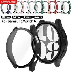 Case+Glass for Samsung Galaxy Watch 6 40mm 44mm Screen Protector PC All-Around Bumper for Galaxy Watch 6 Classic 47mm 43mm Cover
