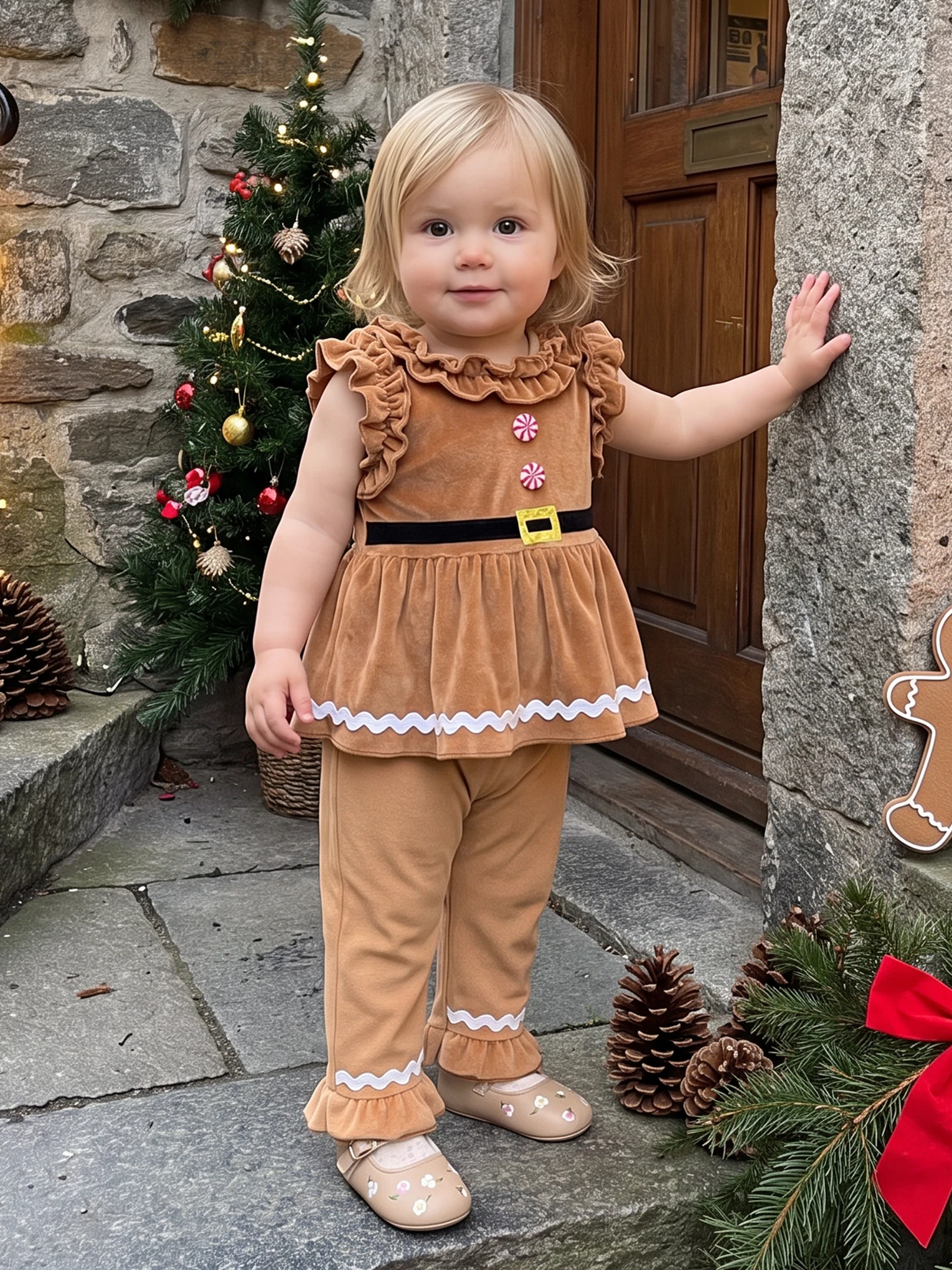 Christmas Outfits Sleeveless Ruffle Girl Christmas Outfits Sleeveless Gingerbread Tops Ruffle Top Rated Christmas Outfits
