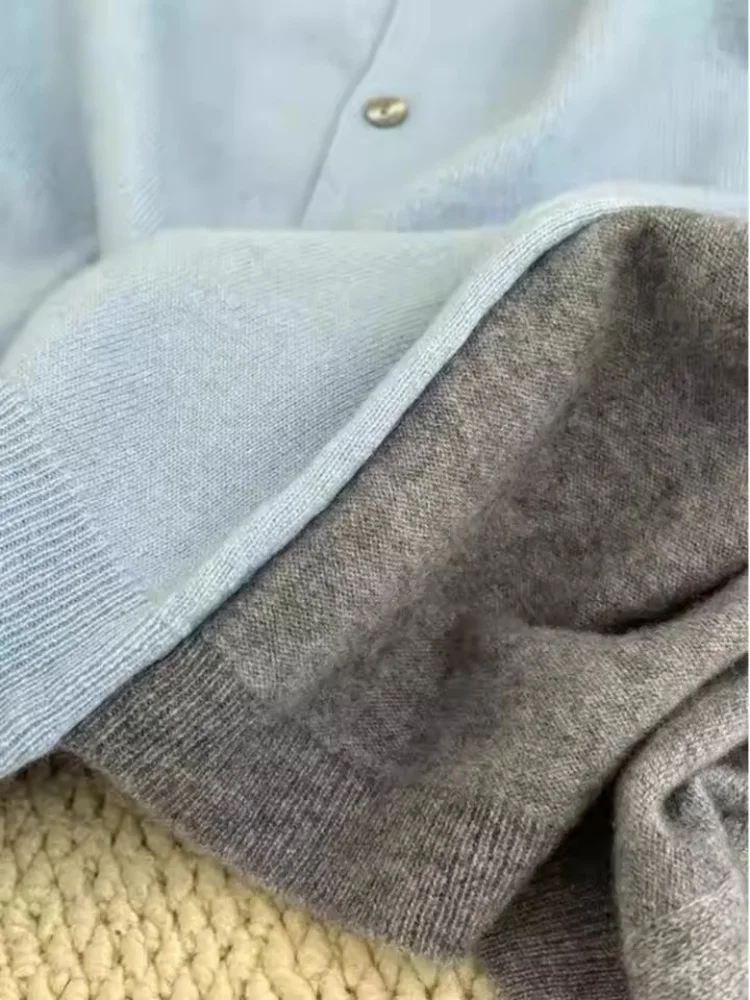 เสื้อคาร์ดิแกนถักแบบเกาหลี คอกลม เสื้อสเวตเตอร์ผู้หญิง ใส่เป็นเสื้อตัวใน เสื้อถักเนื้อนุ่ม ใส่ได้ทั้งฤดูใบไม้ร่วงและฤดูหนาว เข้าชุดกับเสื้อตัวนอกได้