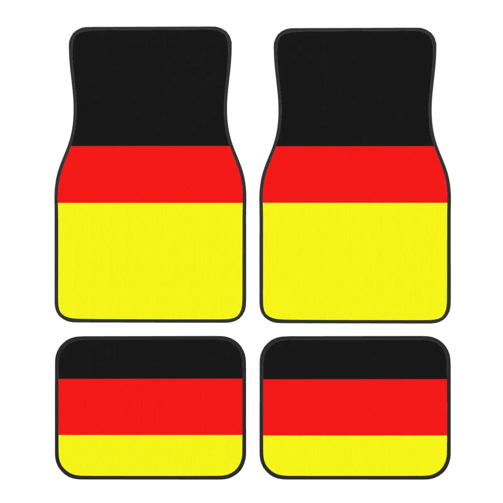 German Flag Pattern 4PCS Crystal Velvet Car Floor Mats Set of Four Anti Fouling Car Mats Carpet Anti Slip Car Floor Mat