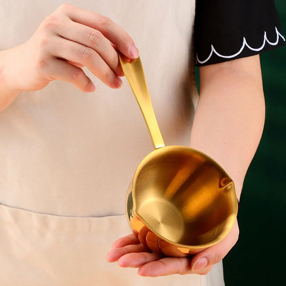 

Mini Sauce Pan Stainless Steel Pour Oil Pot Small Wok Kitchen Facility Lightweight Portable Easy Clean Multi Functional Chef