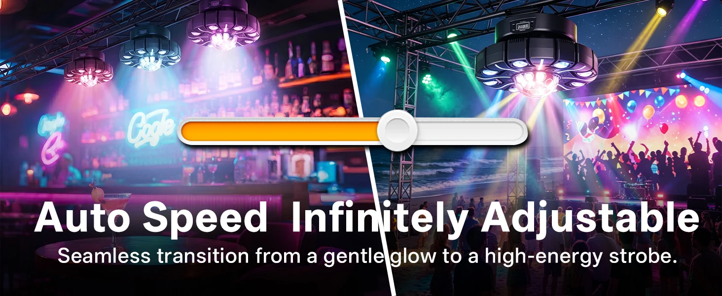 U'King 150W RGBW 8-Armed Moving Head Light Auto Speed Magic Ball Stage Light DMX512 DJ Light For Wedding Party KTV Home Theater