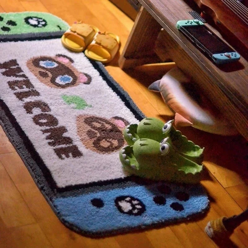 Cute Creative Design Rugs For Bedroom Cartoon Game Console Switch Carpet Imitation Cashmere Chair Floor Mat Bedroom Home Decor