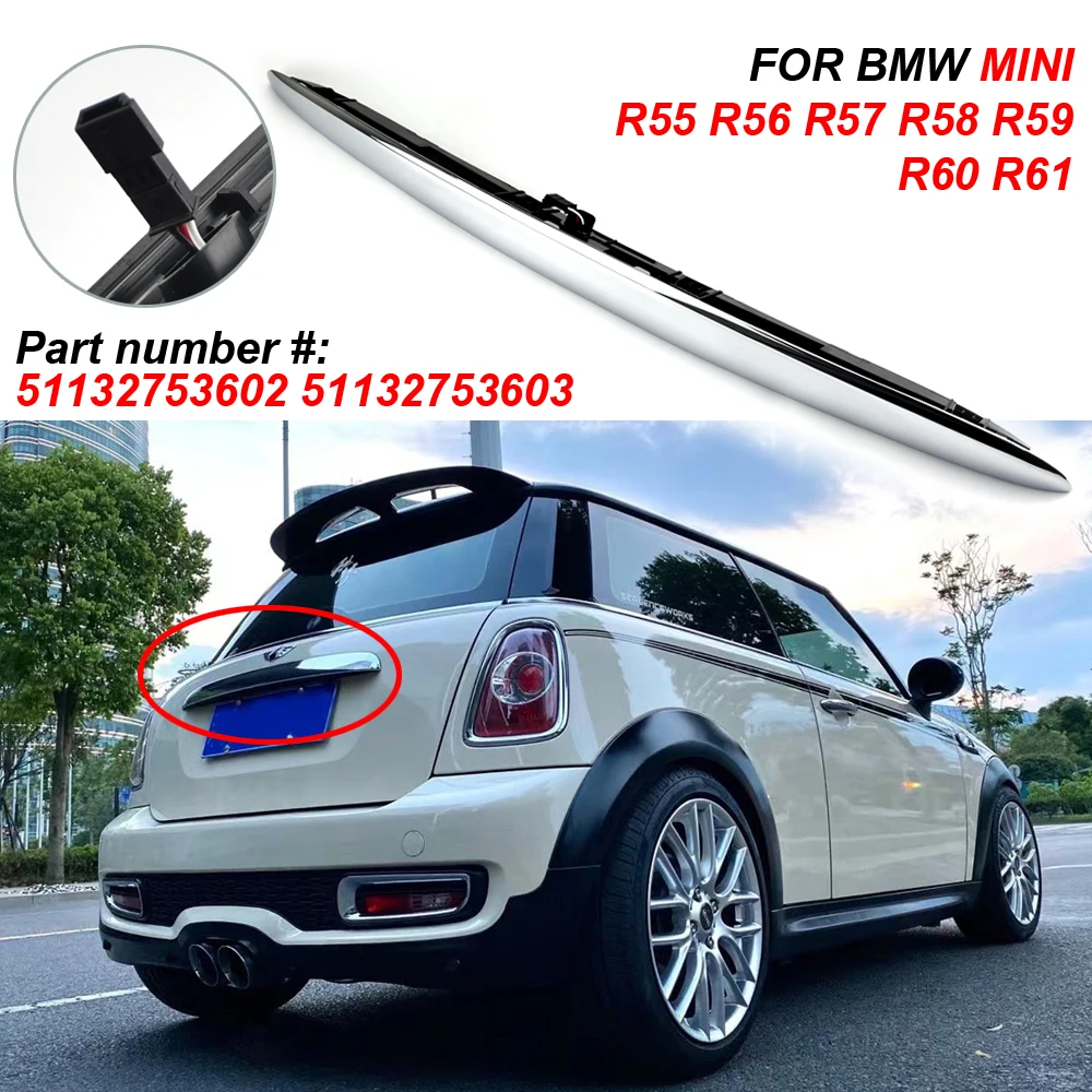 Car Chrome Rear Tailgate Boot Lid Handle Fit For BMW MINI R55 R56 R57 R58 R59 51132753603 Car Accessories Tailgate Handle Cover