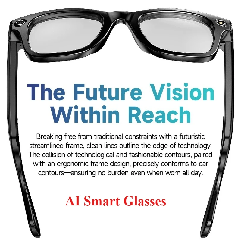 Video Music Calls W610 AI Smart Q&A Voice Glasses, Take Pictures To Identify Objects