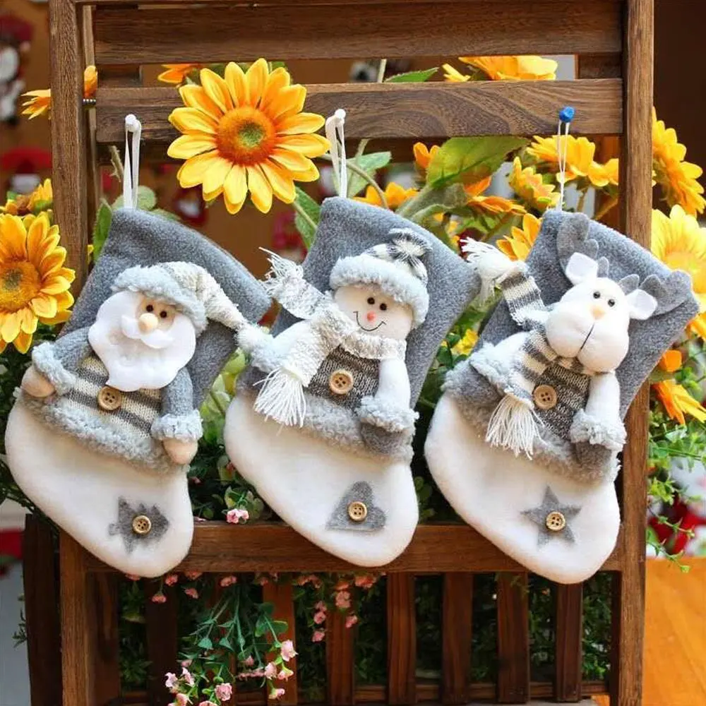 1 Pc New Year Christmas Gift Christmas Stocking Mini Santa Sacks Candy Dragee Cloth Bag Christmas Decorations For Home Present