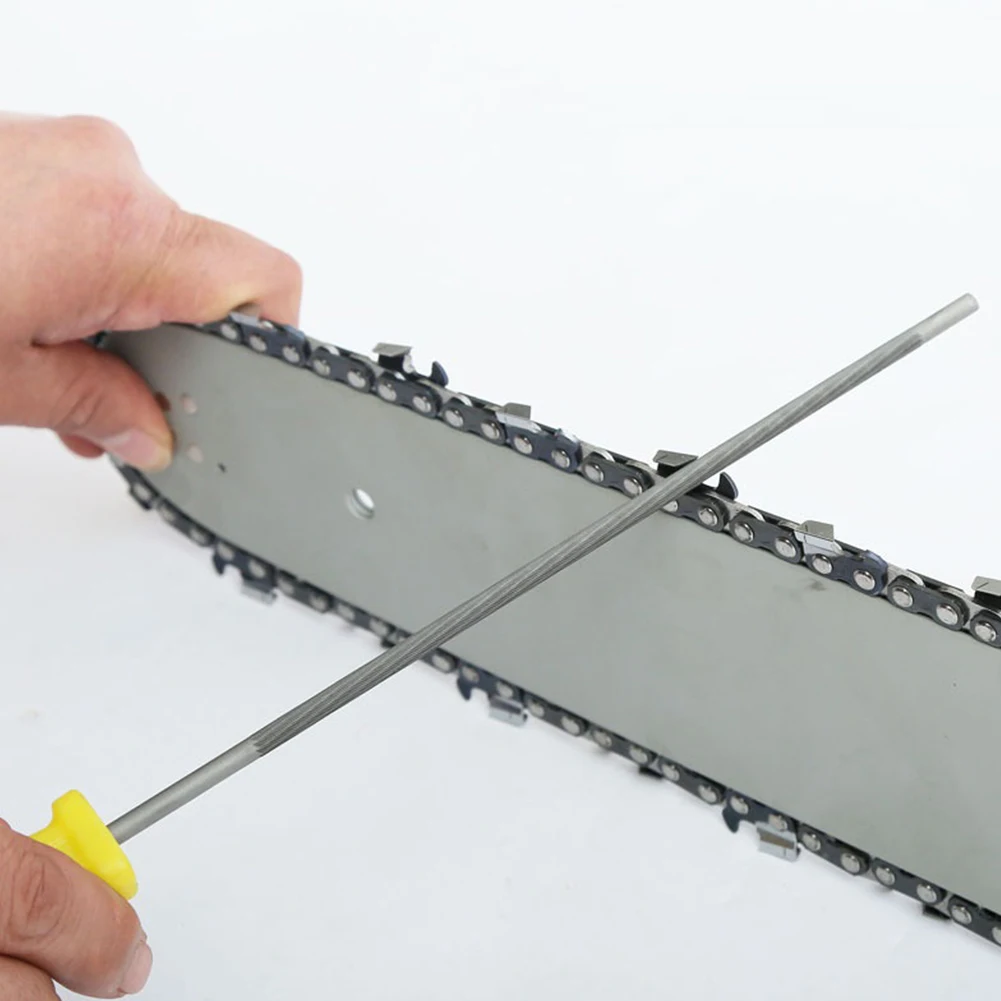 Holzbearbeitungs-Kettensägenfeilen-Werkzeug, 195 mm Länge, 3 Stück, 4/4,8/5,5 mm Kettensägen für Holzarbeiten, Sägekettenfeilen aus Kohlenstoffstahl