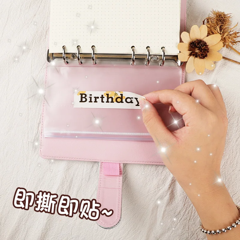 Addt-scalp Notebook Handwritten Attro Aatures, Adhésifs de documents blancs et bleus, Autocollants de lettres, Notes autocollantes, Index