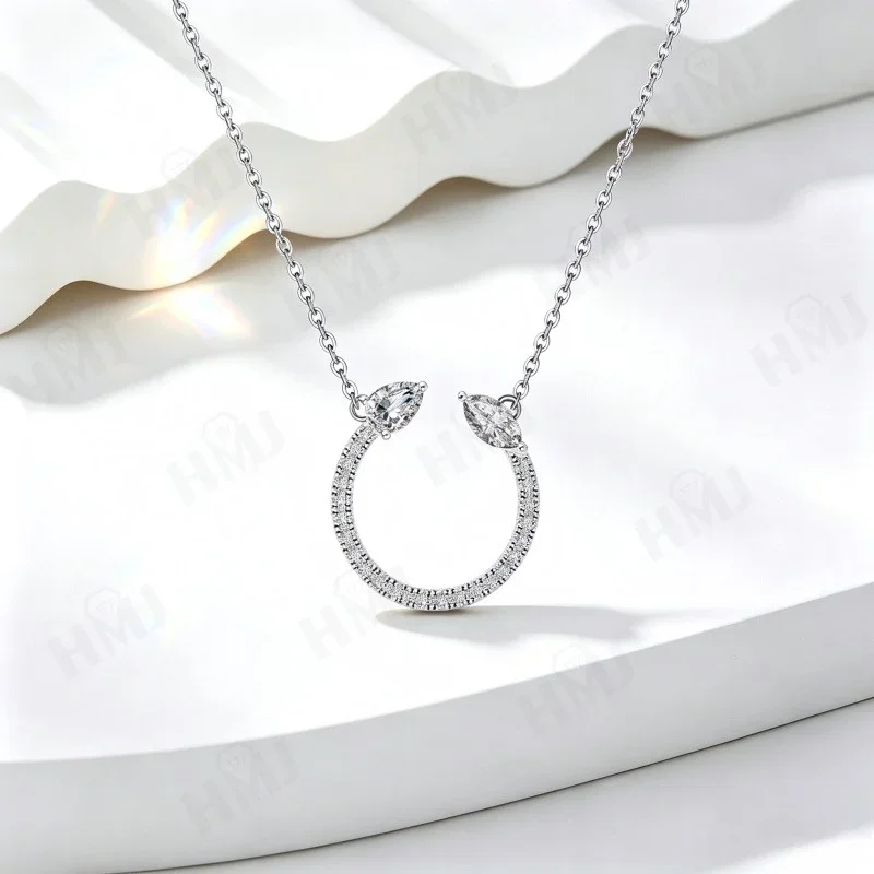 Moissanit-Anhänger-Halskette, Wassertropfenform, Farbe D, VVS1, 925er Sterlingsilber, individuell gestaltbar, einzigartiges Geschenk zum Jahrestag für Damen. – Detail 8