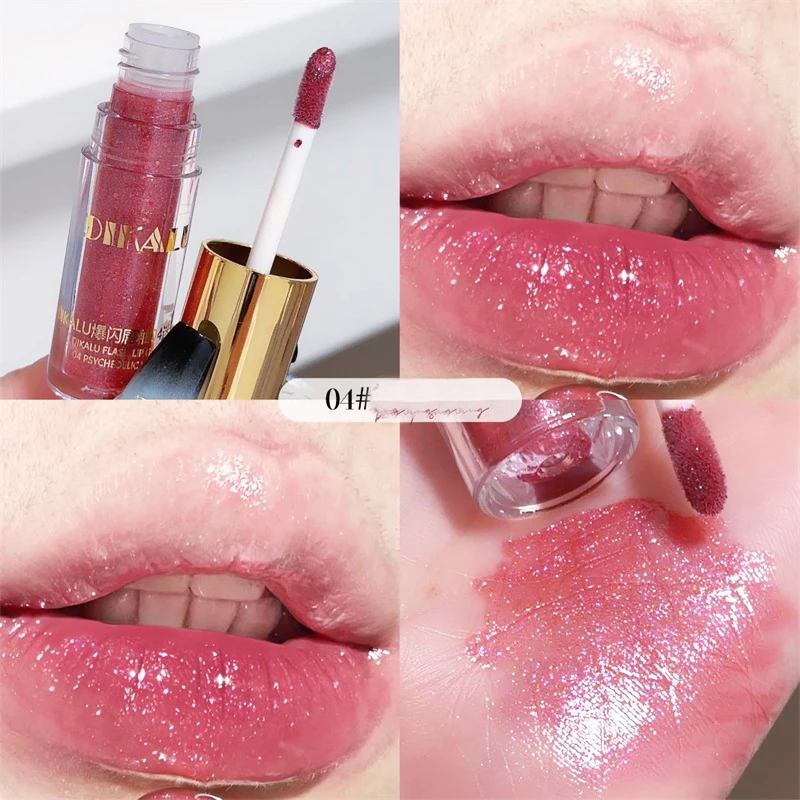 Wasserdichter Diamant schimmer Glitter Lip gloss 5-Farben funkeln der Glitzer flüssiger Lippenstift Diamant Perle Lip gloss sexy Lippen Make-up