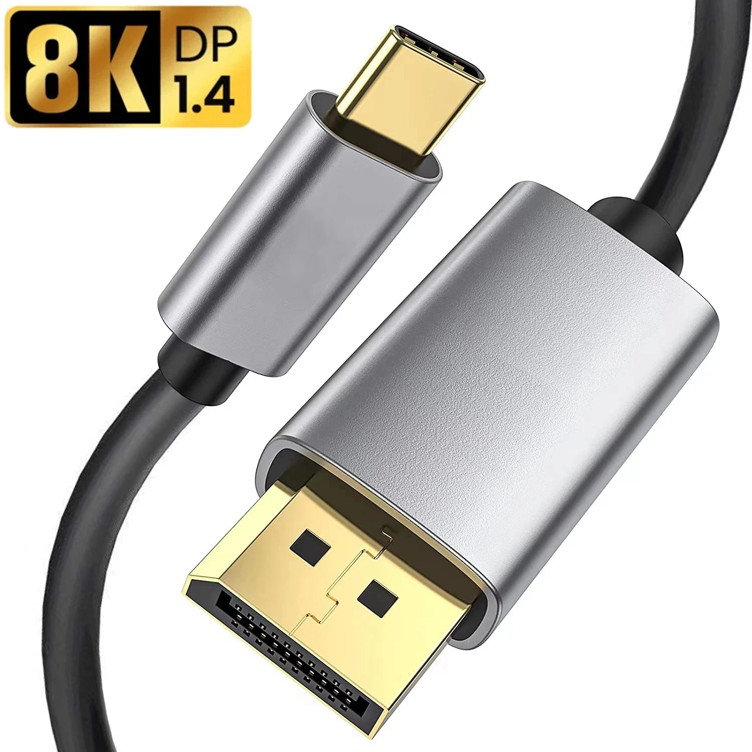 2M USB C to DP 1.4 32.4Gbps 8K@60Hz 4K@240Hz Type-C to DisplayPort Cable Compatible with Iphone15 Thunderbolt3 Laptop Monitor