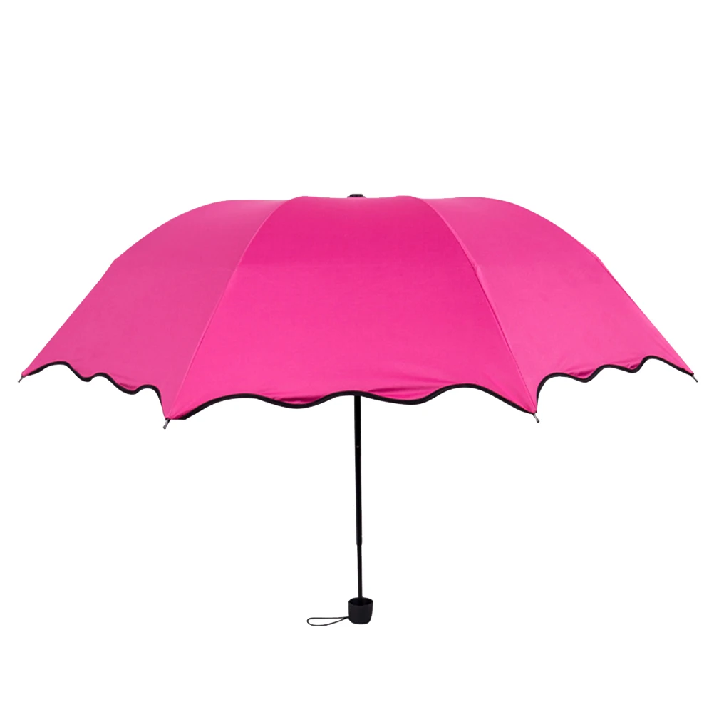 

Compact 8 Ribs Folding Travel Umbrella Waterproof Sun Protection Patterned Blossom Embossment Lightweight Anti UV rays