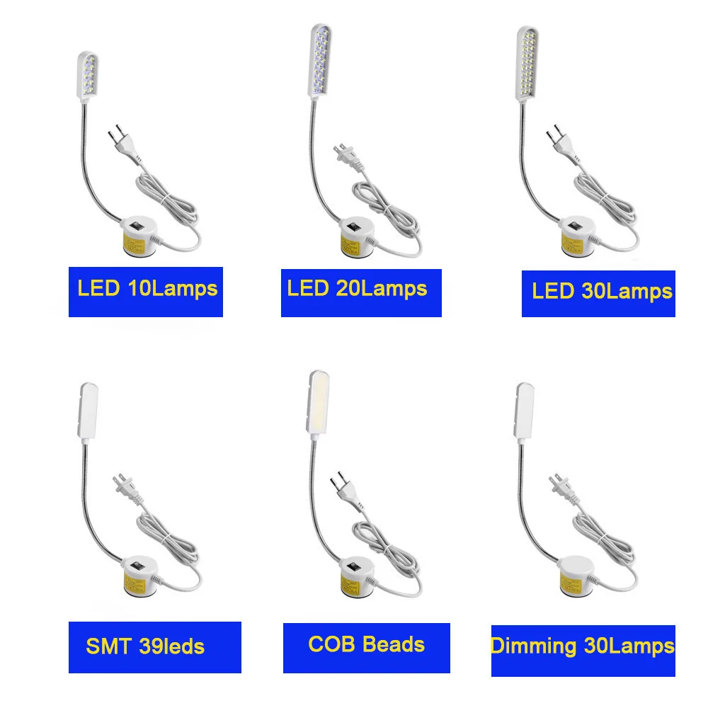 Lampe de Travail Flexible Multifonctionnelle avec Base de Montage Magnétique, Lumière LED Super Brillante pour Machine à Coudre, Établi, Perceuse de Tour