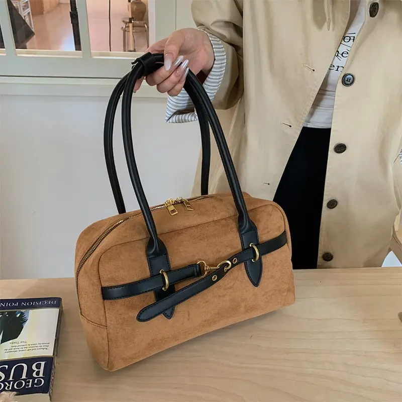 

Korean Style Brand Design Shoulder Bag New Suede Matte Pillow Bag Simple And Versatile Handbags High-end Fashionable Casual Bags