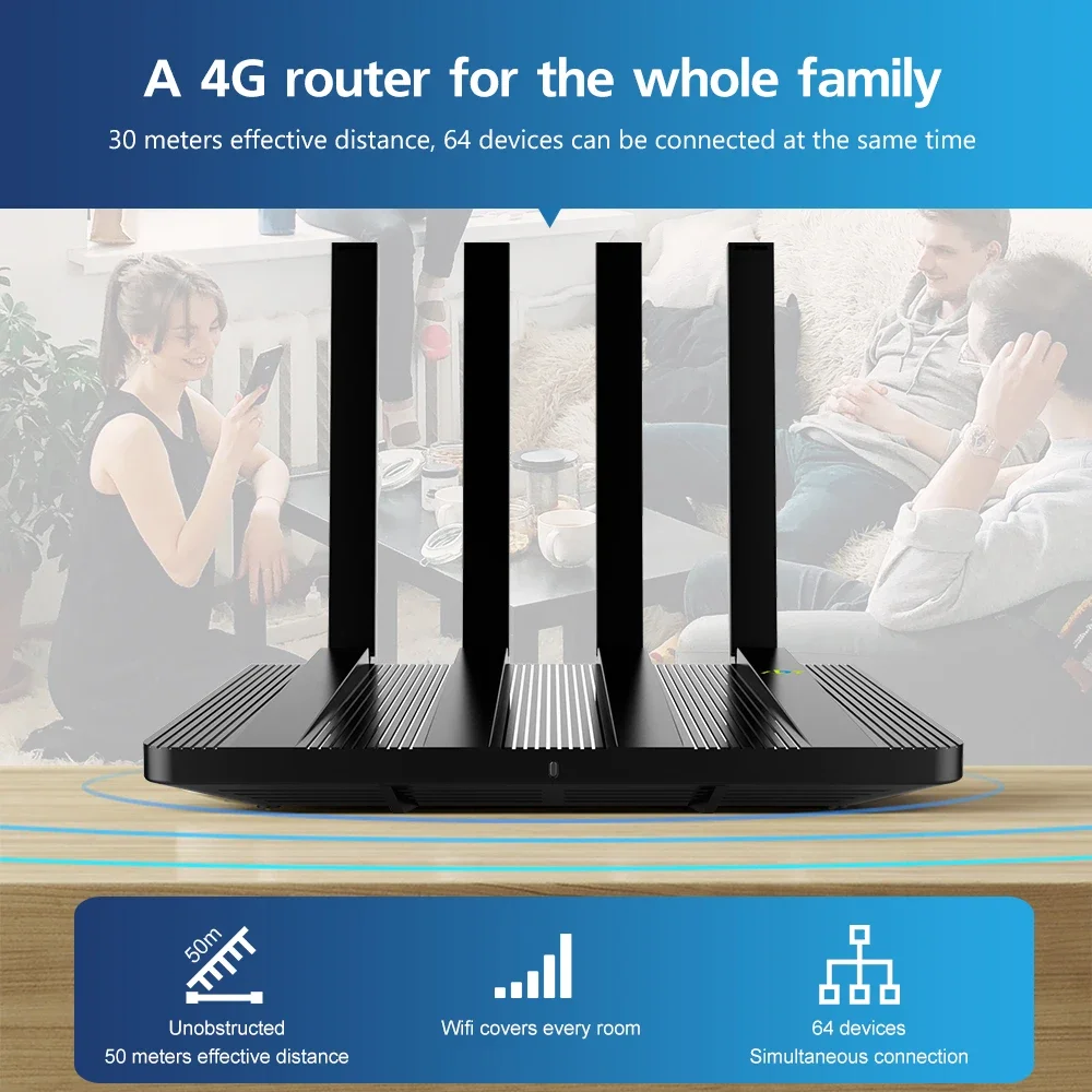 Zbtlink 4G LTE Router 1200Mbps Wireless 2*LAN Sim Card Slot Wireless CAT4 4G Modem Hotspot Dual band WIFI for Russia EU