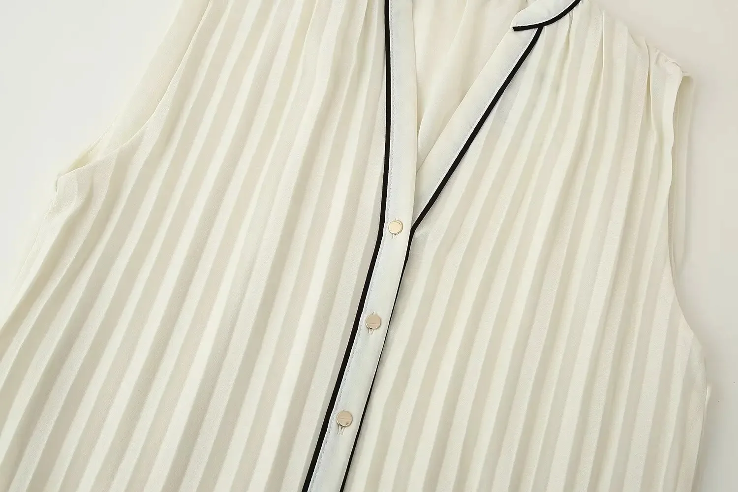 HH Women Fashion V-Neck Solid Pleated Single-breasted Sleeveless Top+High Waist Casual Belt Decoration A-Line Midi Skirt Set