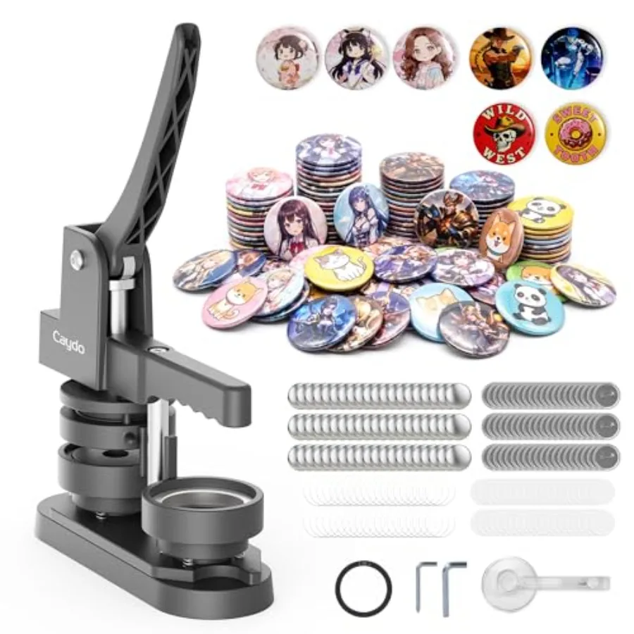 

Button Maker Machine Kit 58mm 2.25in Pin Maker Machine 100PCS Button Maker Supplies Included Pin Badge Press for DIY Crafts and